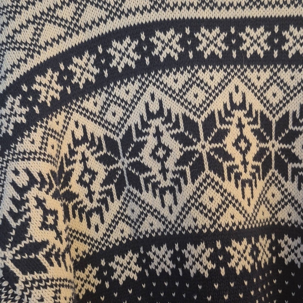 Vintage Dockers Fair Isle Snowflake Sweater | Men's XL | 100% Cotton Nordic Knit - Picture 4 of 6